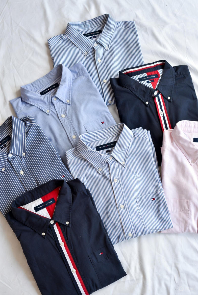 Tommy Hilfiger Camicia Uomo Vintage Anni '90 – Bandierina Ricamata Originale 100% Autentica