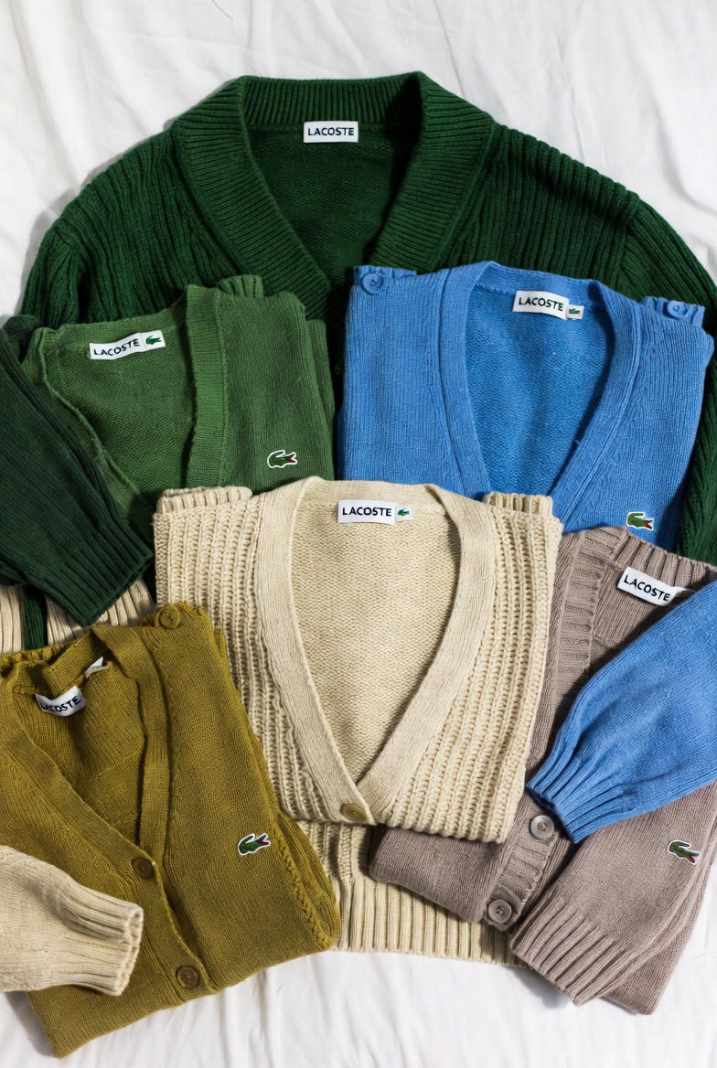 Lacoste Maglione Uomo Vintage Anni '80/'90 – Cardigan e Pullover Lana/Cotone 100% Originale