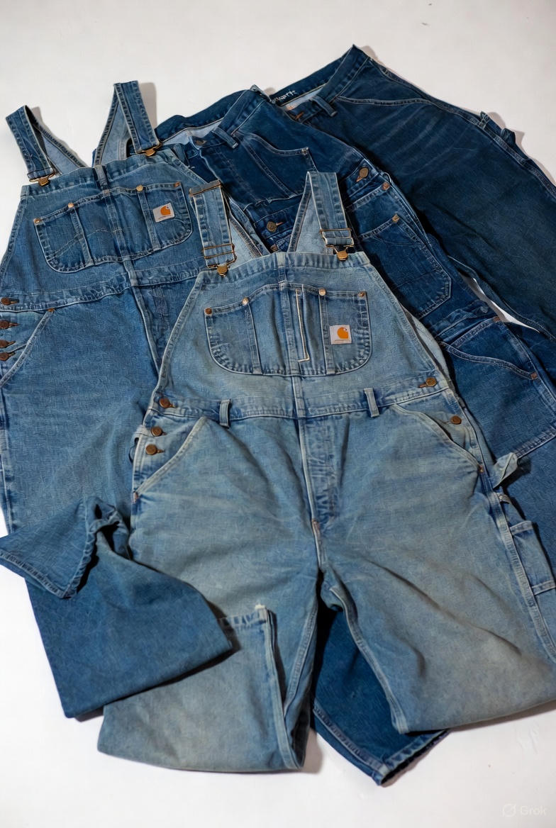 Carhartt Dungaree Pants Vintage Anni '90/'00 – Made in USA 100% Originale