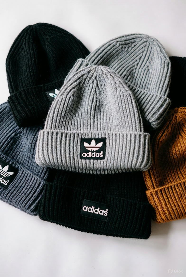 Adidas Originals Vintage Wool Beanie – 90s/00s Trefoil Deadstock (Taglia Unica)